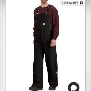 Carhartt Men's Loose Fit Firm Duck Insulated Bib Overalls NWT